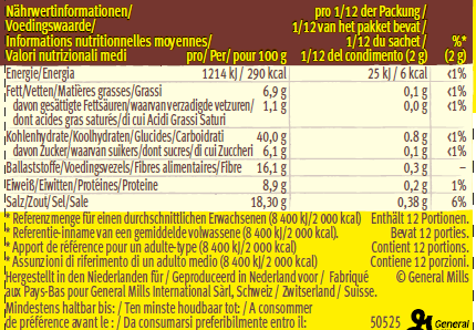 taco seasoning mix nutrition
